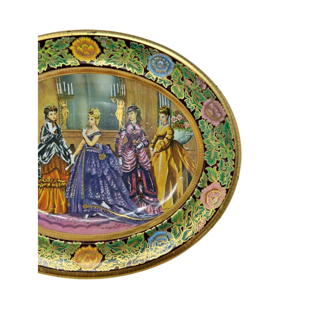 Daher Decorative Ware England Oval Tole Serving Tray Victorian Ladies - Picture 5 of 12